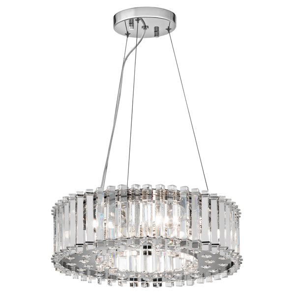 Product photograph of Elstead Crystal Skye 6 Light Pendant Chrome from Olivia's