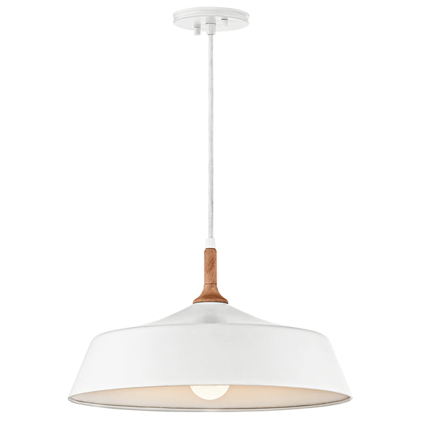 Product photograph of Elstead Danika 1 Light Pendant White Small from Olivia's.