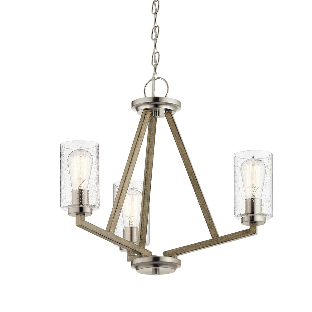 Product photograph of Kichler Deryn 3 Light Chandelier In Antique Grey from Olivia's.
