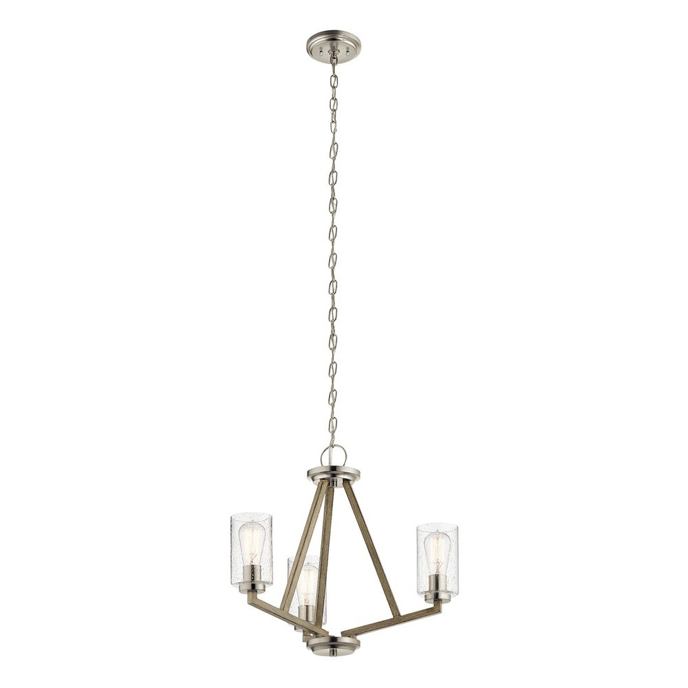 Product photograph of Kichler Deryn 3 Light Chandelier In Antique Grey from Olivia's.