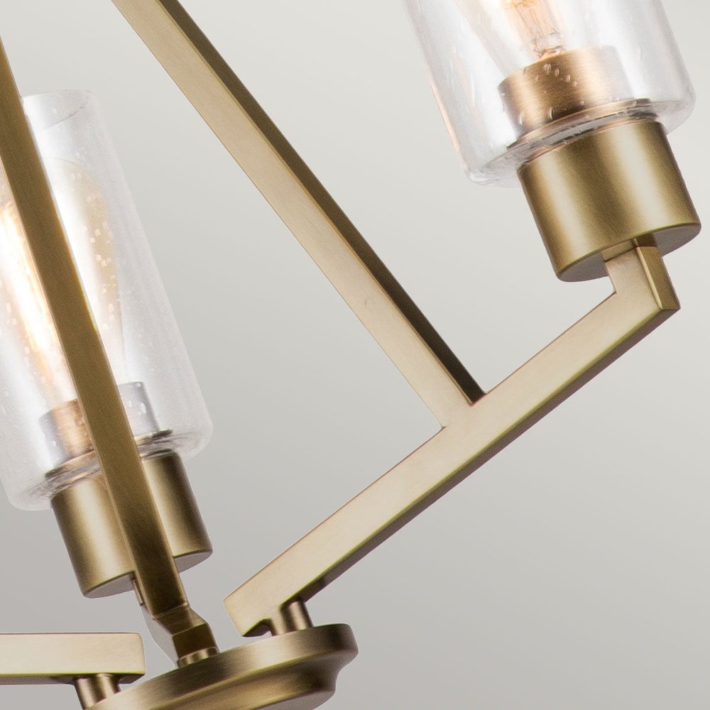 Product photograph of Kichler Deryn 3 Light Chandelier In Naturla Brass from Olivia's.