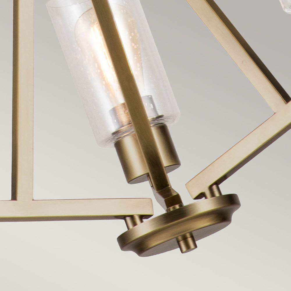 Product photograph of Kichler Deryn 3 Light Chandelier In Naturla Brass from Olivia's.
