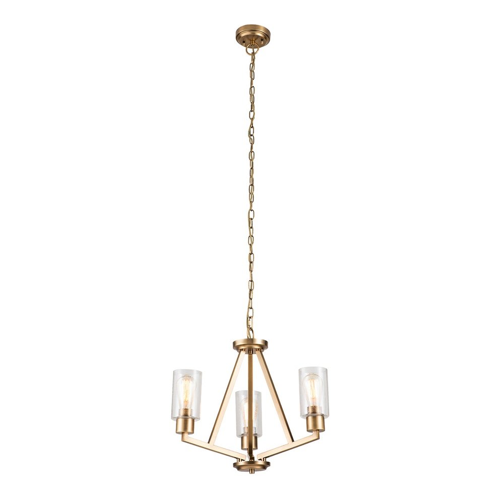 Product photograph of Kichler Deryn 3 Light Chandelier In Naturla Brass from Olivia's