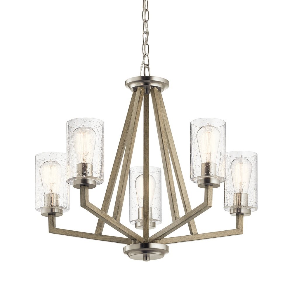 Product photograph of Kichler Deryn 5 Light Chandelier In Antique Grey from Olivia's