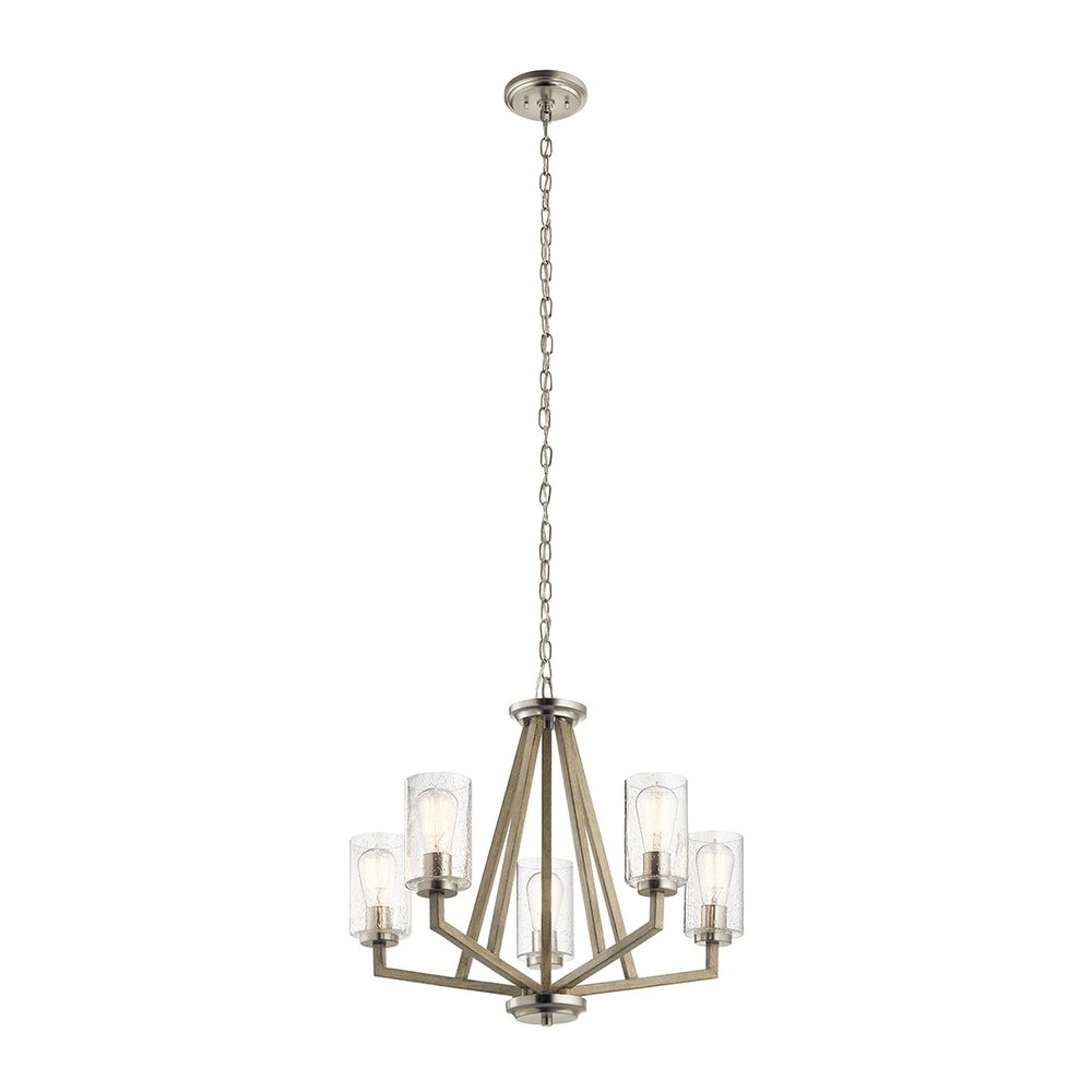 Product photograph of Kichler Deryn 5 Light Chandelier In Antique Grey from Olivia's.