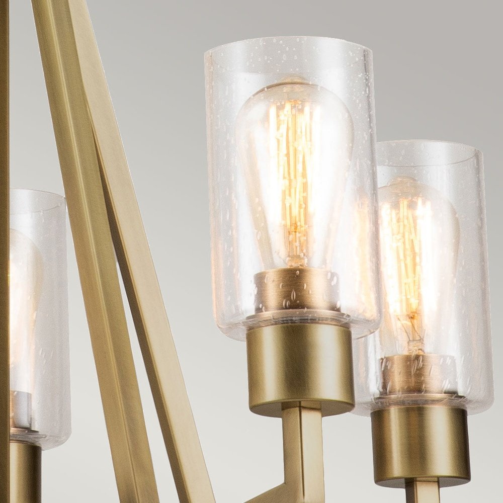 Product photograph of Kichler Deryn 5 Light Chandelier In Brass from Olivia's.