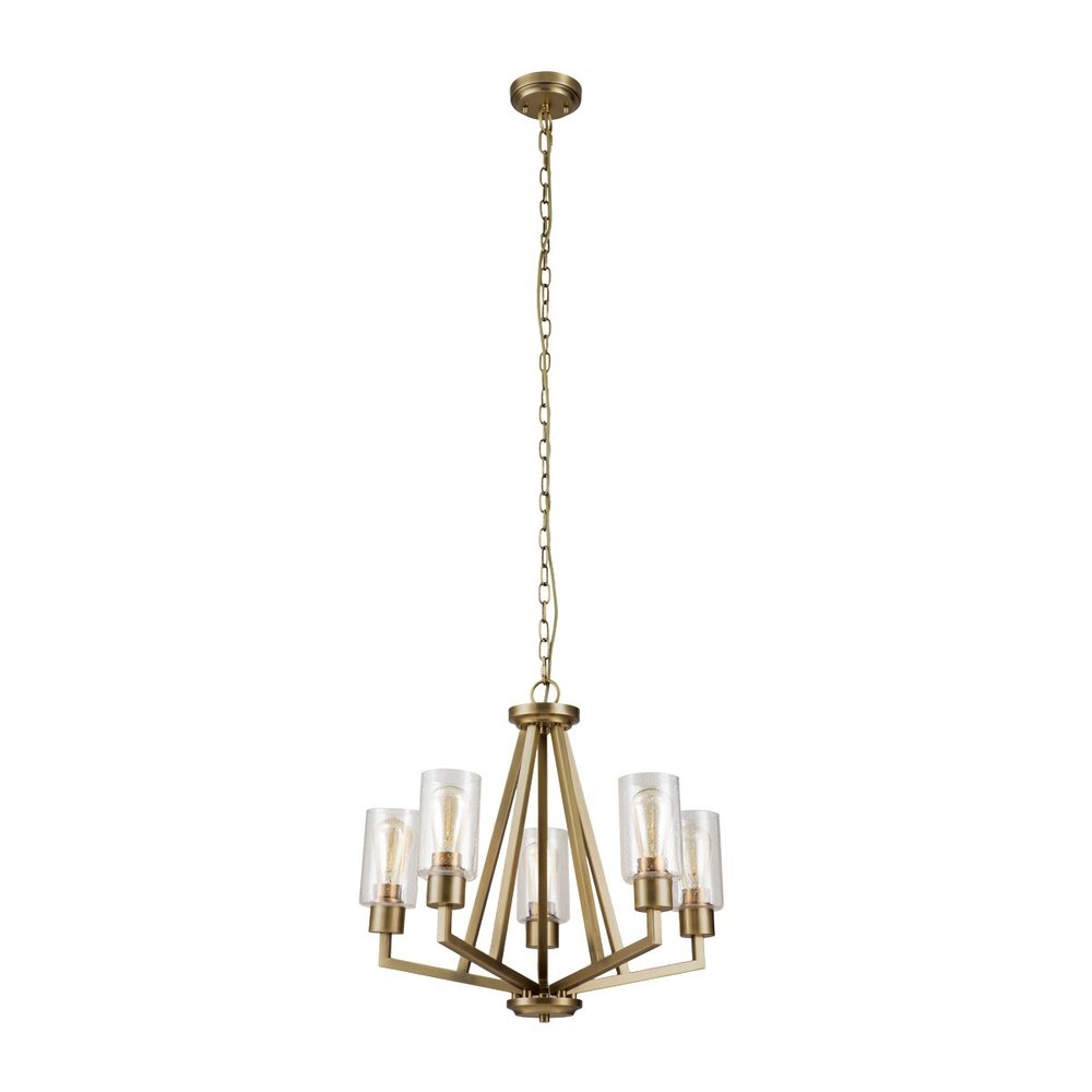 Product photograph of Kichler Deryn 5 Light Chandelier In Brass from Olivia's.