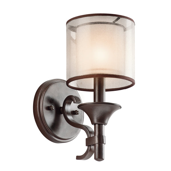 Product photograph of Elstead Lacey 1 Light Wall Light Mission Bronze from Olivia's