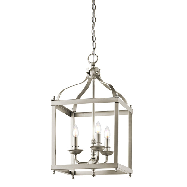 Product photograph of Elstead Larkin 3 Light Pendant Brushed Nickel from Olivia's