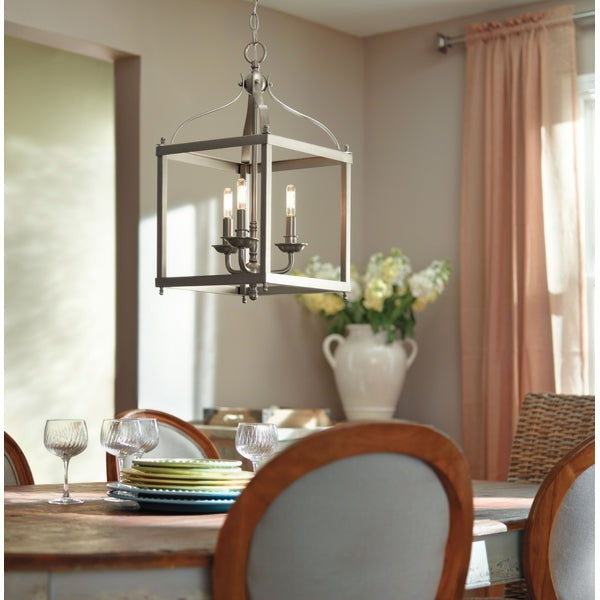 Product photograph of Elstead Larkin 3 Light Pendant Brushed Nickel from Olivia's.