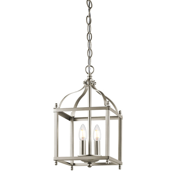 Elstead Larkin 2 Light Pendant Brushed Nickel