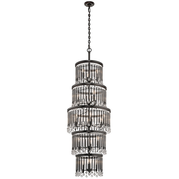 Product photograph of Elstead Piper 18 Light Chandelier Espresso from Olivia's