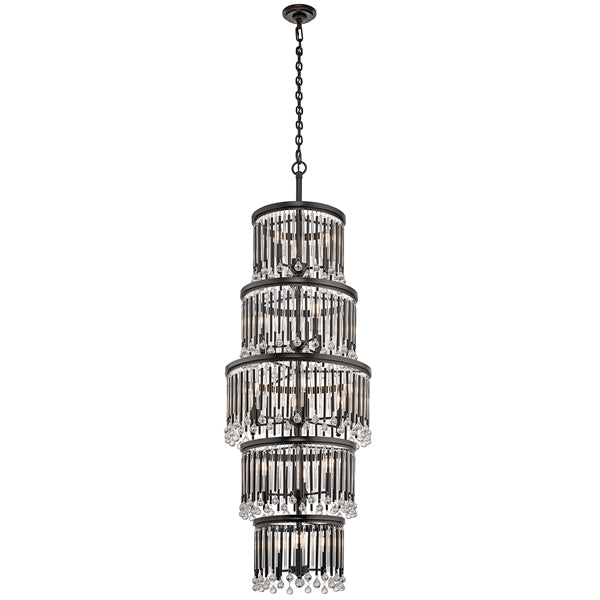 Elstead Piper 18 Light Chandelier Espresso