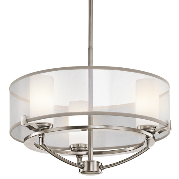 Product photograph of Elstead Saldana 3 Light Chandelier Classic Pewter from Olivia's