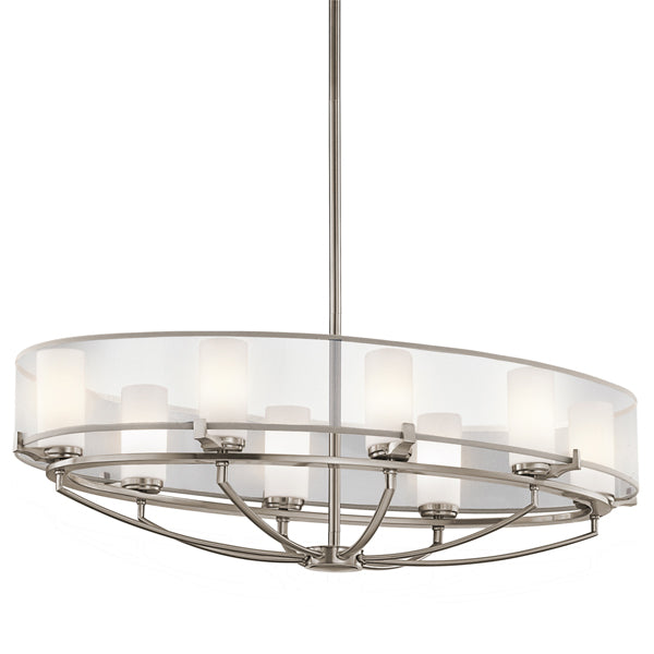 Product photograph of Elstead Saldana 8 Light Chandelier Classic Pewter from Olivia's