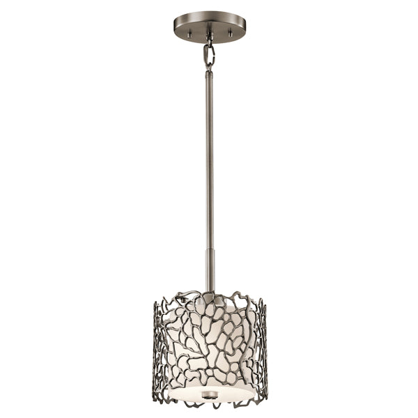 Product photograph of Elstead Silver Coral 1 Light Pendant Classic Pewter from Olivia's