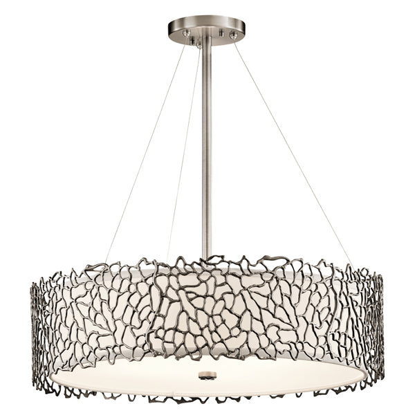 Product photograph of Elstead Silver Coral 4 Light Pendant Classic Pewter from Olivia's