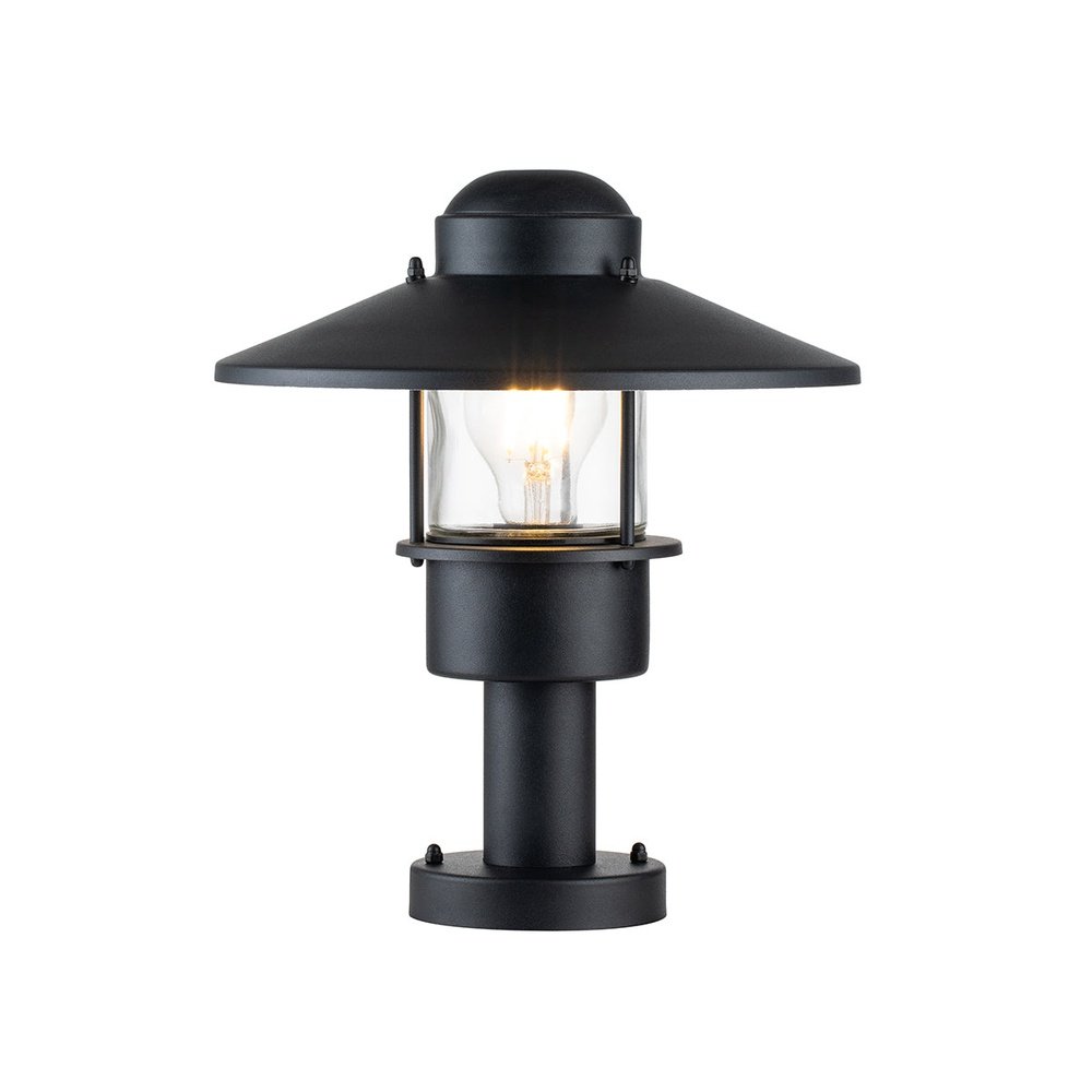 Product photograph of Elstead Lighting Klampenborg 1 Light Pedestal Light In Black from Olivia's.