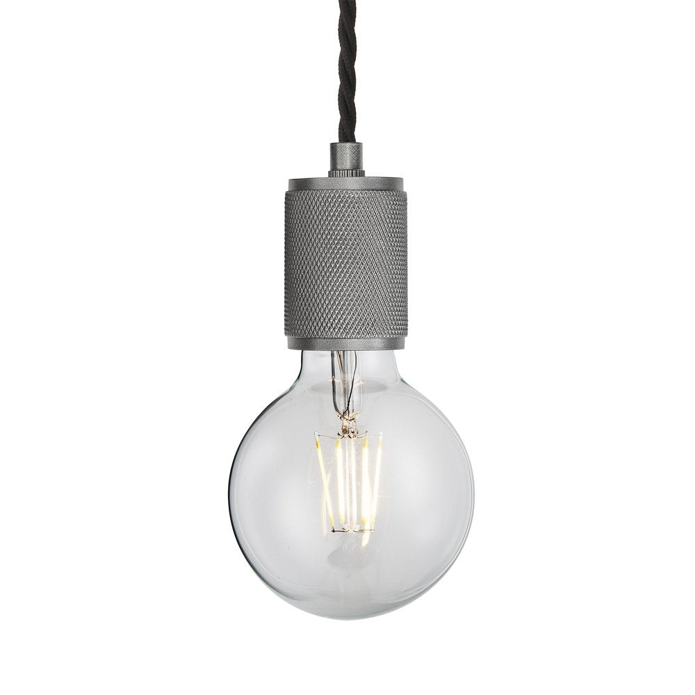 Industville Knurled Edison Pendant Light In Pewter