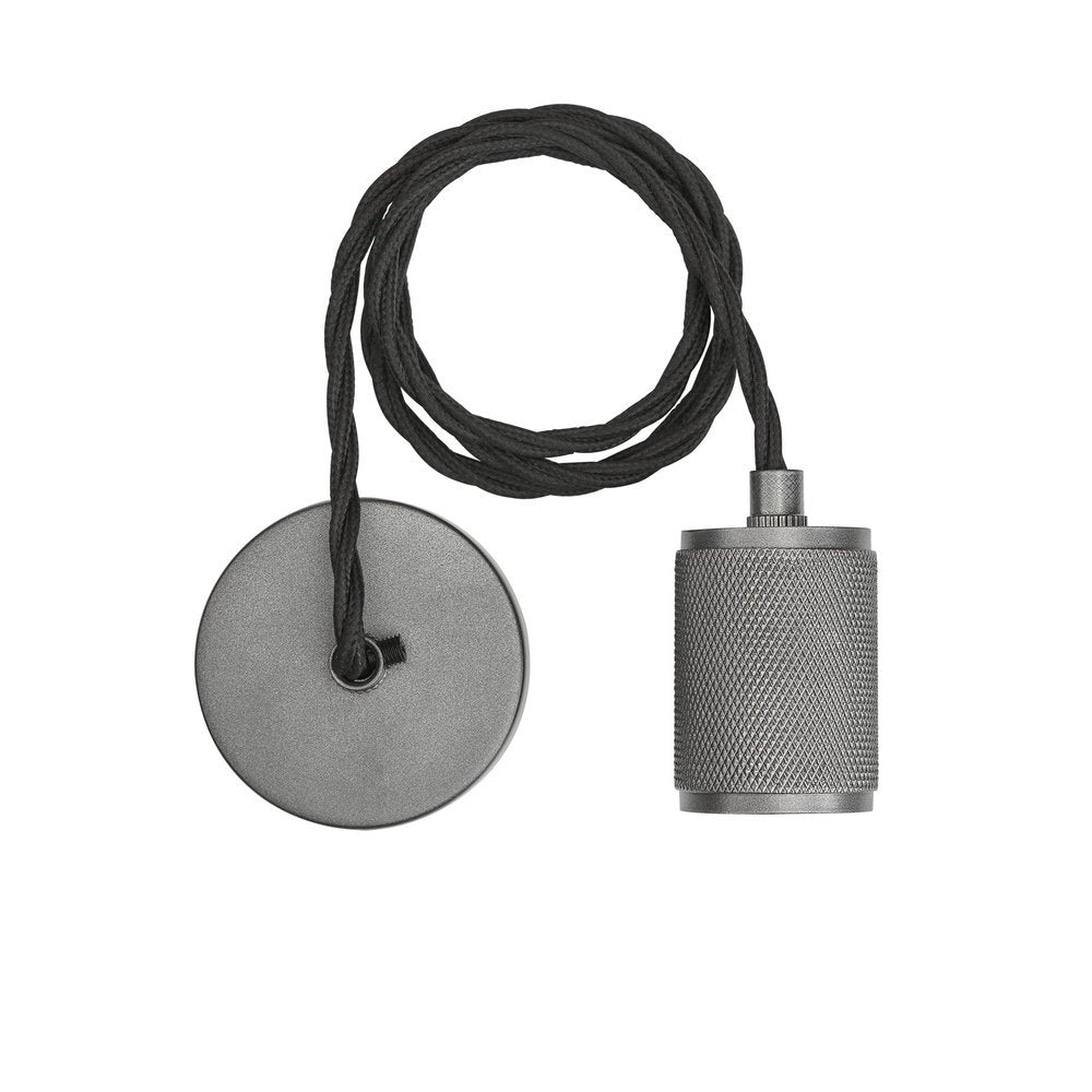 Product photograph of Industville Knurled Edison Pendant Light In Pewter from Olivia's.