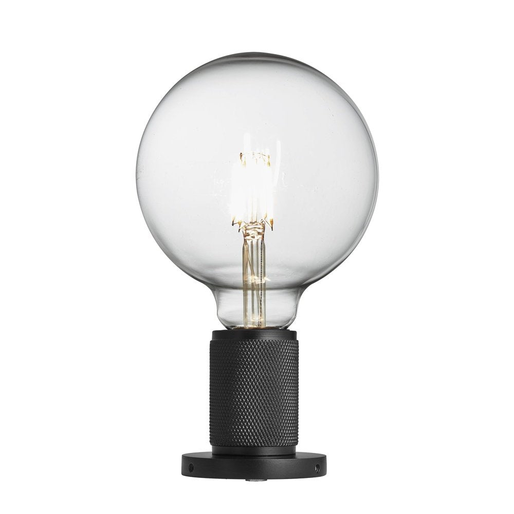 Product photograph of Industville Knurled Edison Spotlight Light In Black from Olivia's