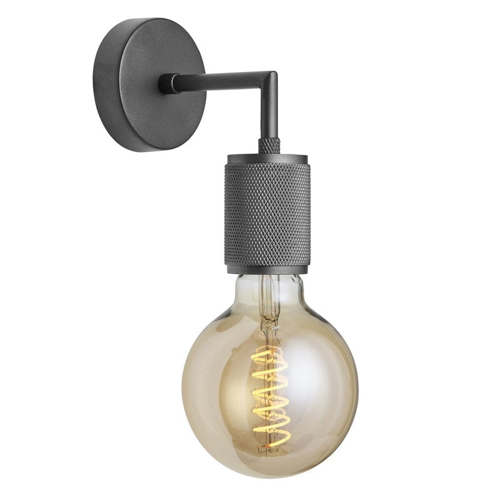 Product photograph of Industville Knurled Edison Wall Light In Pewter from Olivia's.