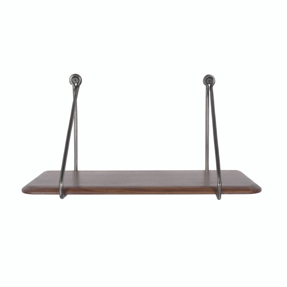 Product photograph of Garden Trading Small Kersoe Shelf With Bracket In Walnut from Olivia's.