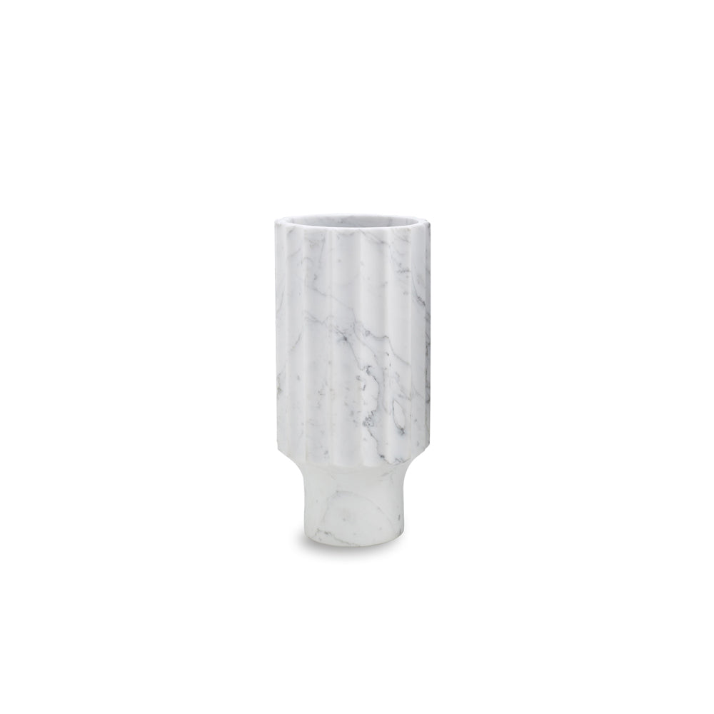 Product photograph of Liang Eimil Marmo Ii Natural White Vase from Olivia's