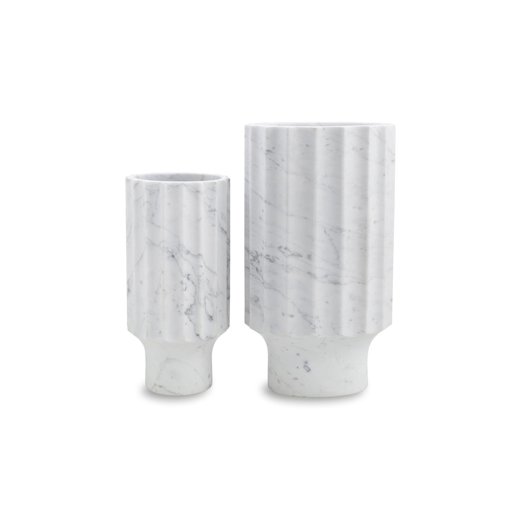 Product photograph of Liang Eimil Marmo Ii Natural White Vase from Olivia's.