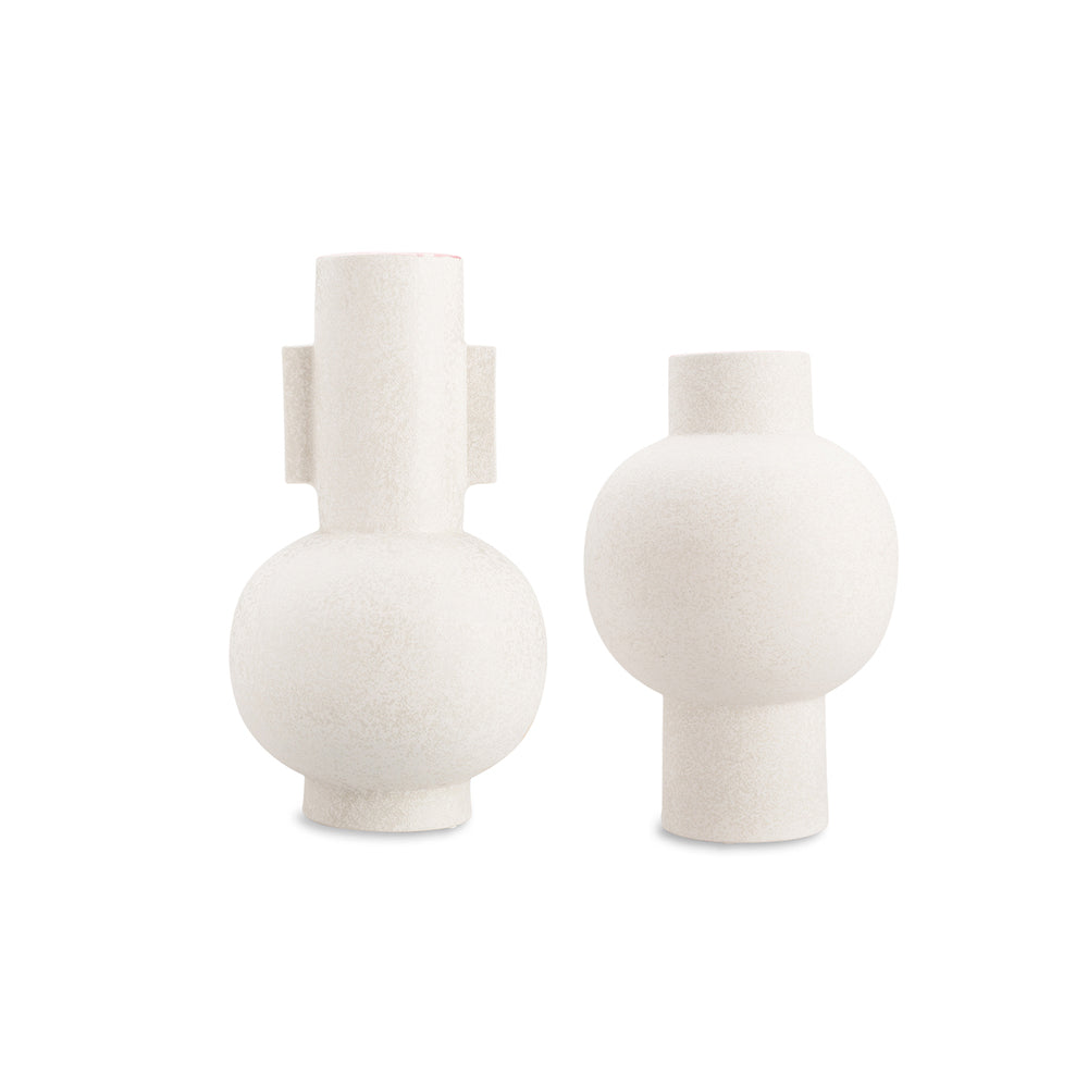 Product photograph of Liang Eimil Diamen Ii Beige White Vase from Olivia's.