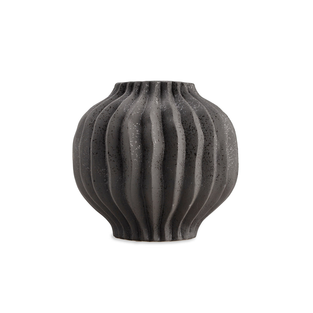 Product photograph of Liang Eimil Fleuret Ii Black Vase from Olivia's