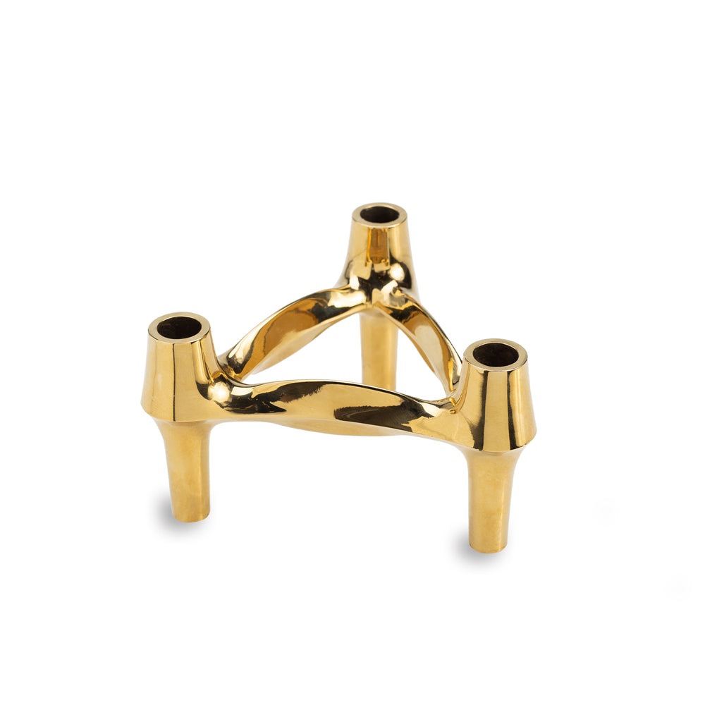 Product photograph of Liang Eimil Triangular Candle Holder Gold from Olivia's.