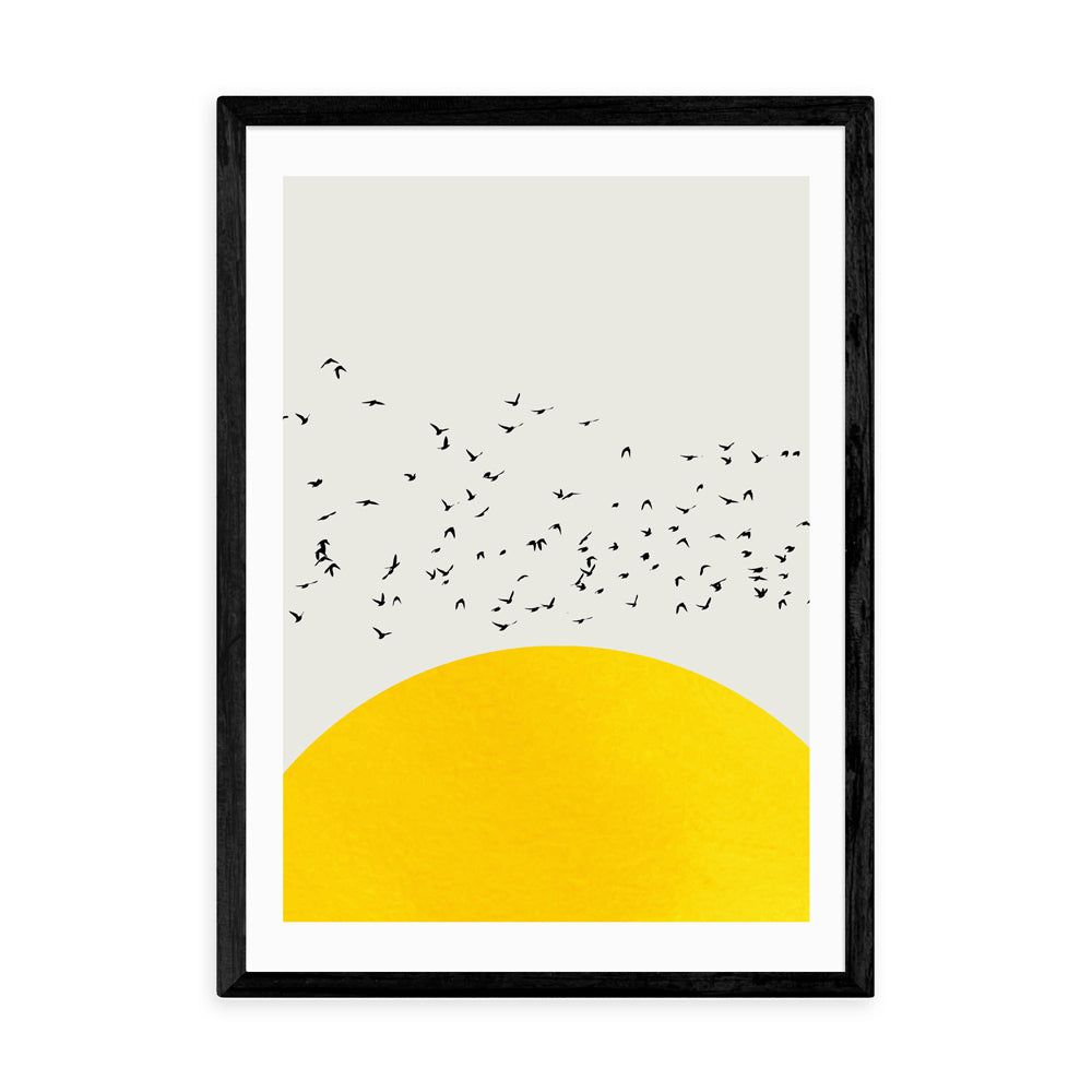 Product photograph of A Thousand Birds By Kubistika - A2 Black Framed Art Print from Olivia's.