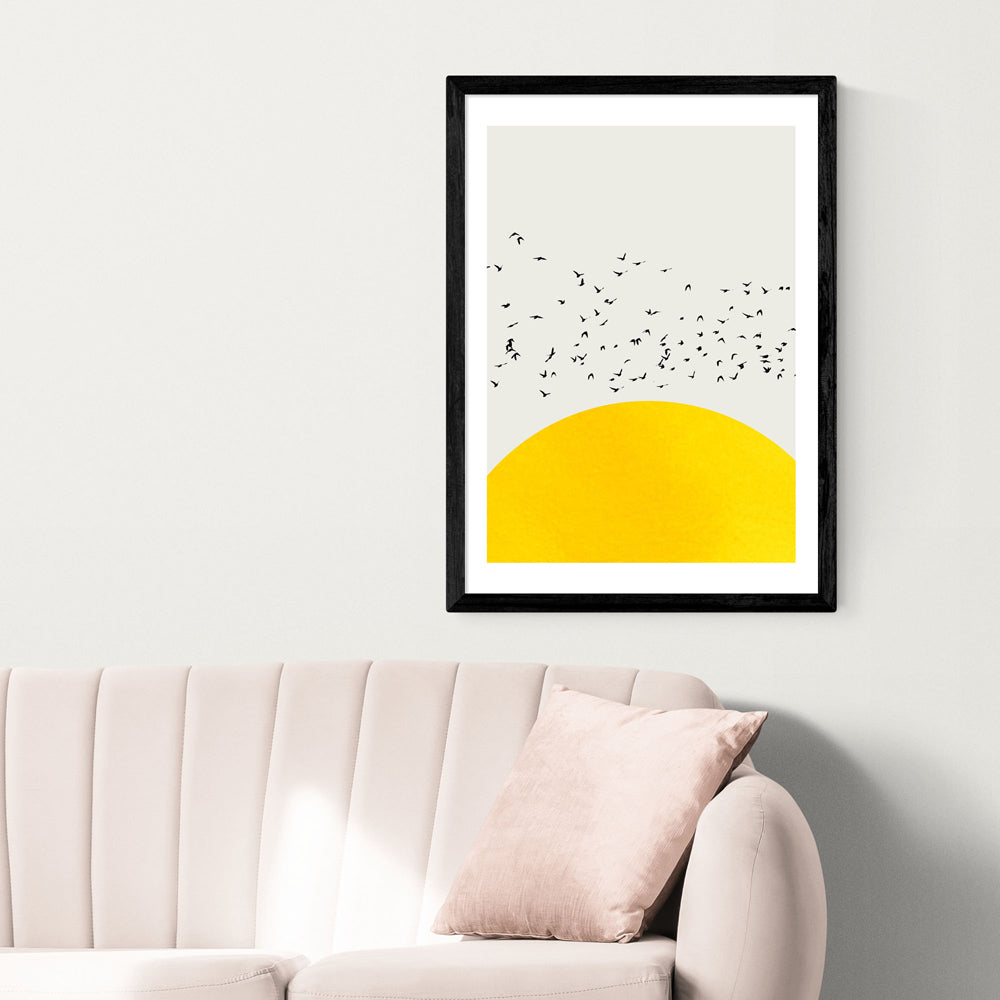 Product photograph of A Thousand Birds By Kubistika - A2 Black Framed Art Print from Olivia's