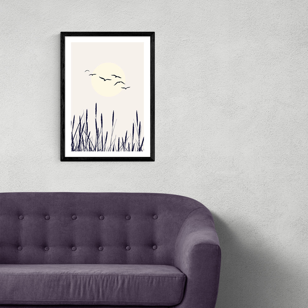 Product photograph of Shadows Of The Sun By Kubistika - A3 Black Framed Art Print from Olivia's.