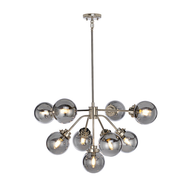 Elstead Kula 9 Light Chandelier Polished Nickel