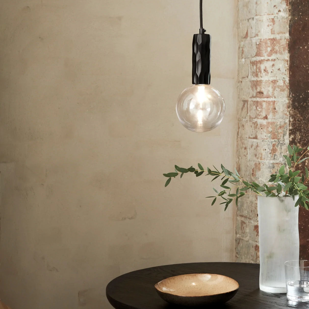 Alex Price Kyoto Black Pendant Light With Clear Glass