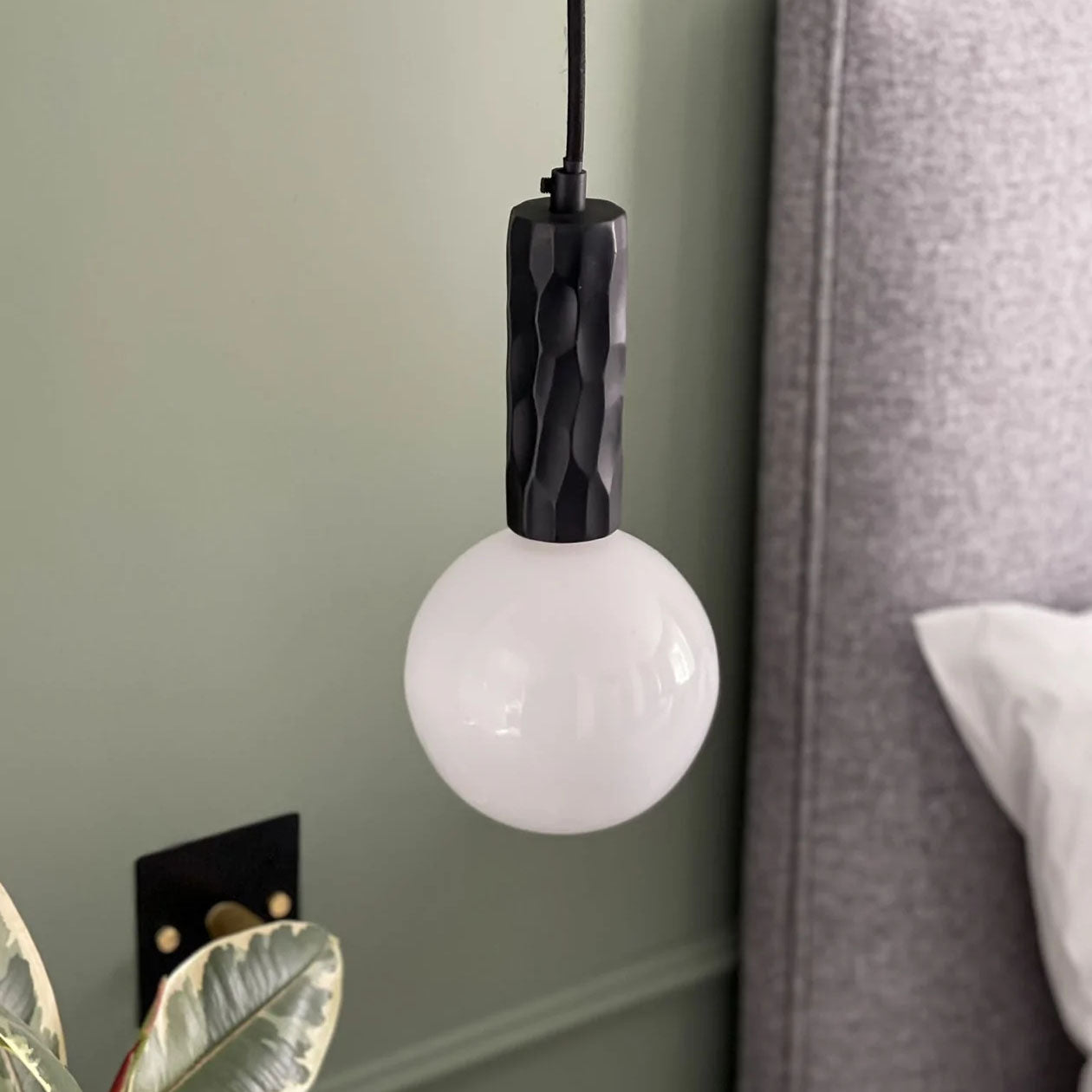 Alex Price Kyoto Black Pendant Light With White Glass