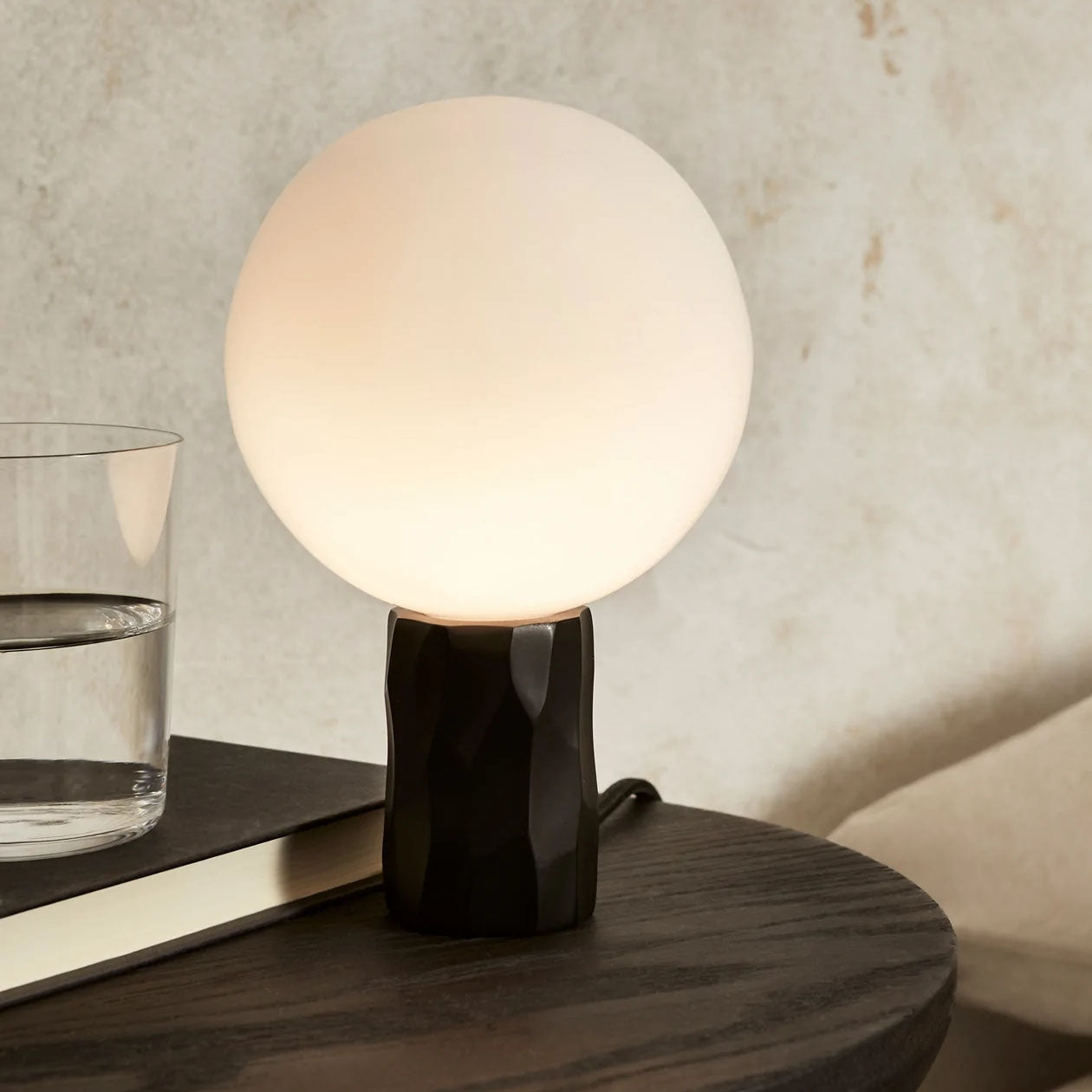 Alex Price Kyoto Black Table Lamp With White Glass