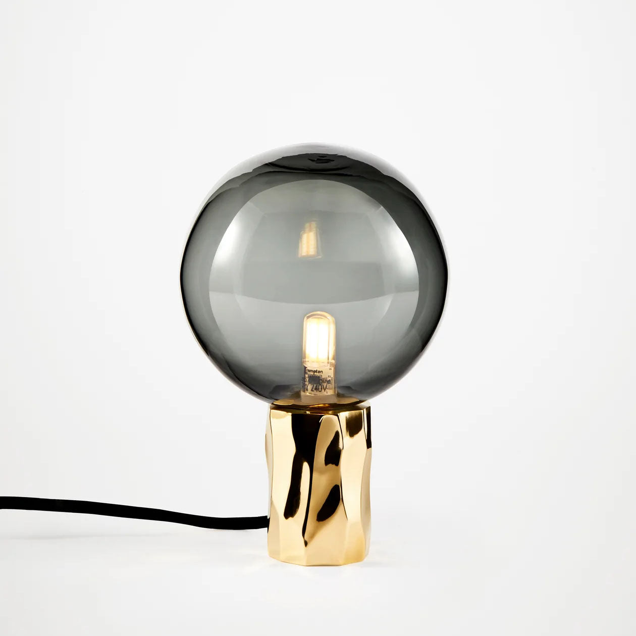 Alex Price Kyoto Brass Table Lamp With Smoked Glass