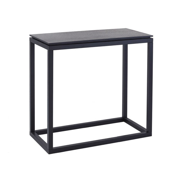 Gillmore Cordoba Black Stained Oak Veneer Console Table Small