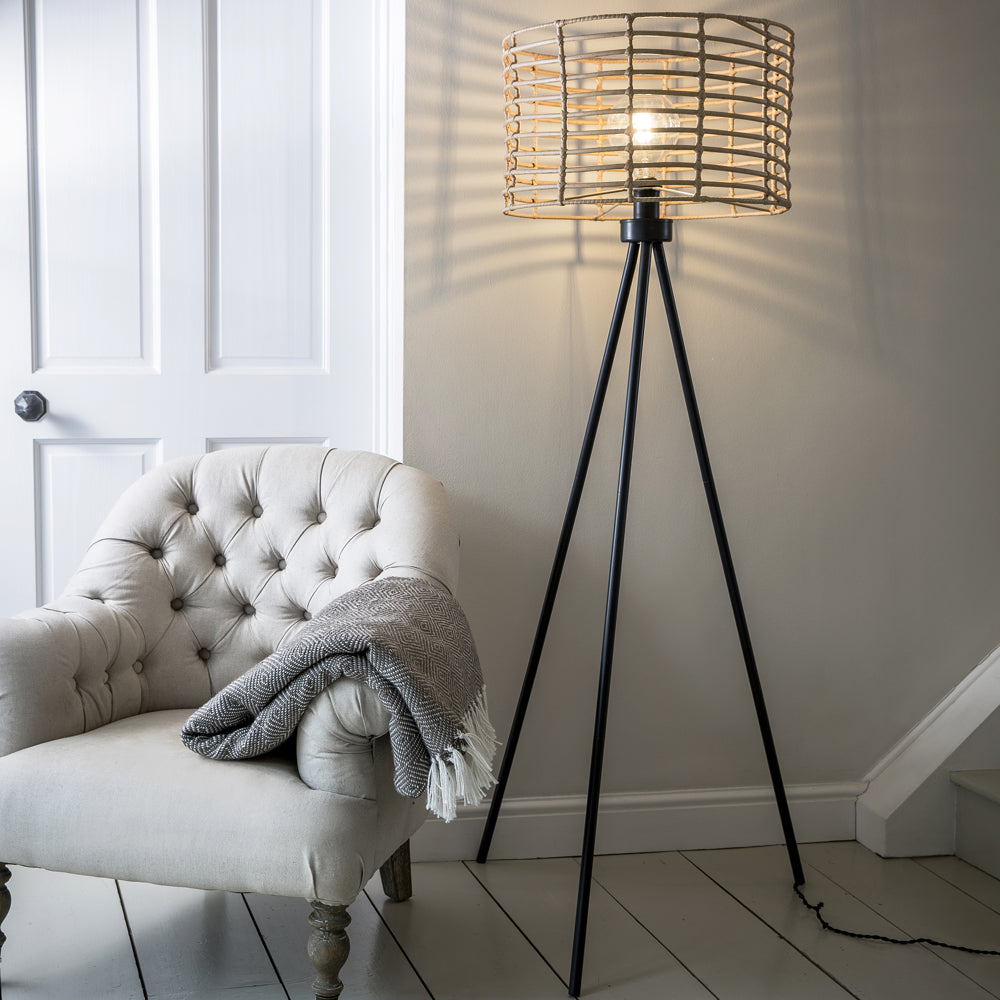 Product photograph of Garden Trading Hampstead Floor Lamp In Pe Bamboo from Olivia's.