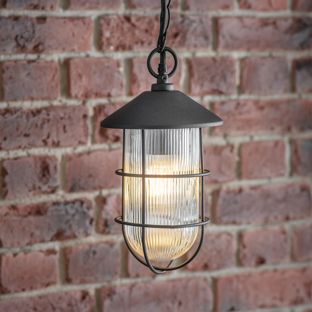 Product photograph of Garden Trading Cobalt Outdoor Pendant Light In Black from Olivia's