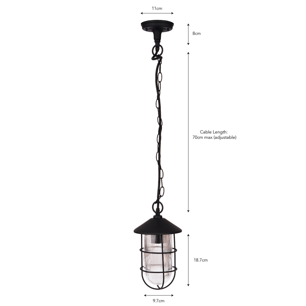Product photograph of Garden Trading Cobalt Outdoor Pendant Light In Black from Olivia's.
