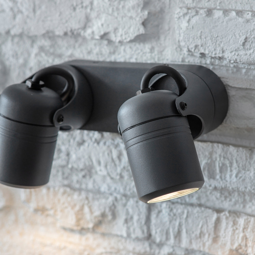 Product photograph of Garden Trading Bodnant Outdoor Double Wall Light In Carbon from Olivia's.