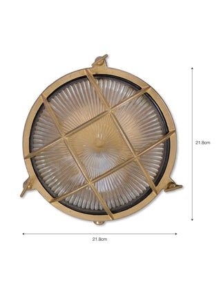 Product photograph of Garden Trading Devonport Round Wall Light Brass from Olivia's.