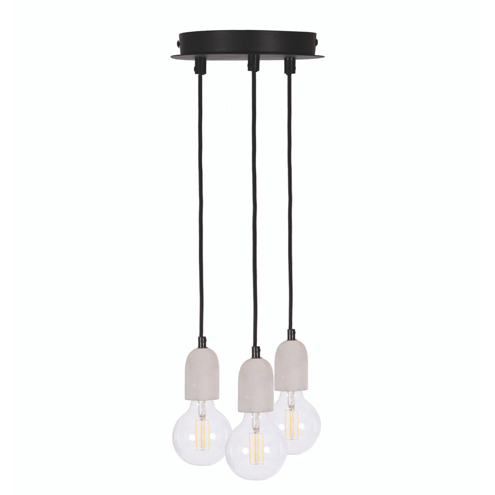 Product photograph of Garden Trading Carnaby 3 Light Concerete Pendant from Olivia's.