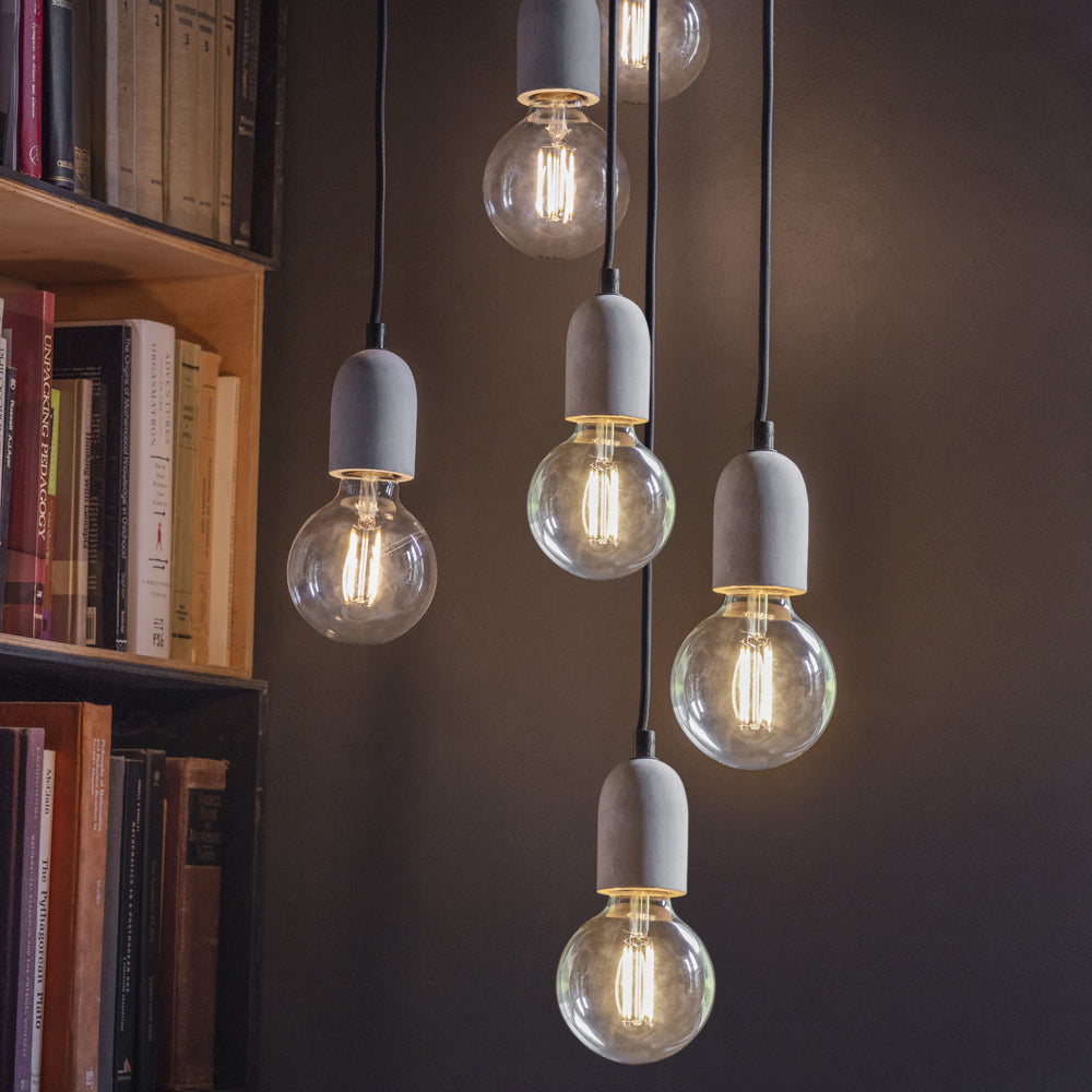 Product photograph of Garden Trading Carnaby 6 Light Concrete Pendant from Olivia's