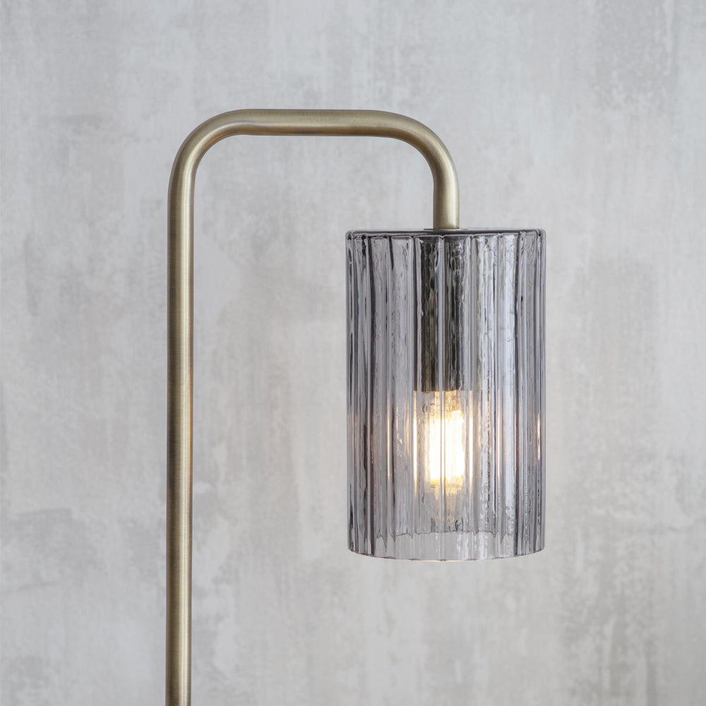 Product photograph of Garden Trading Clarendon Table Lamp In Smoked Glass from Olivia's.