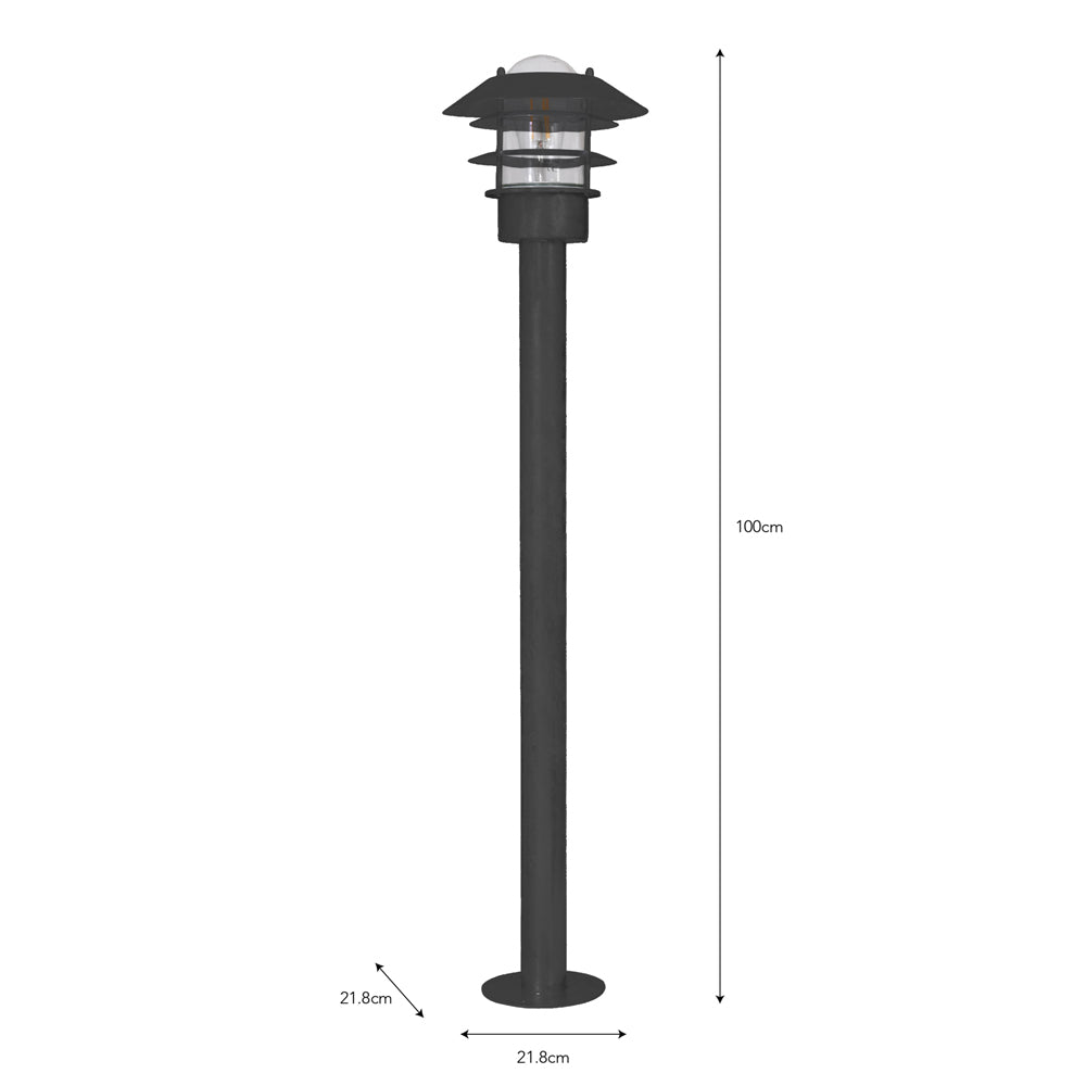 Product photograph of Garden Trading Strand Outdoor Post Lamp In Carbon from Olivia's.